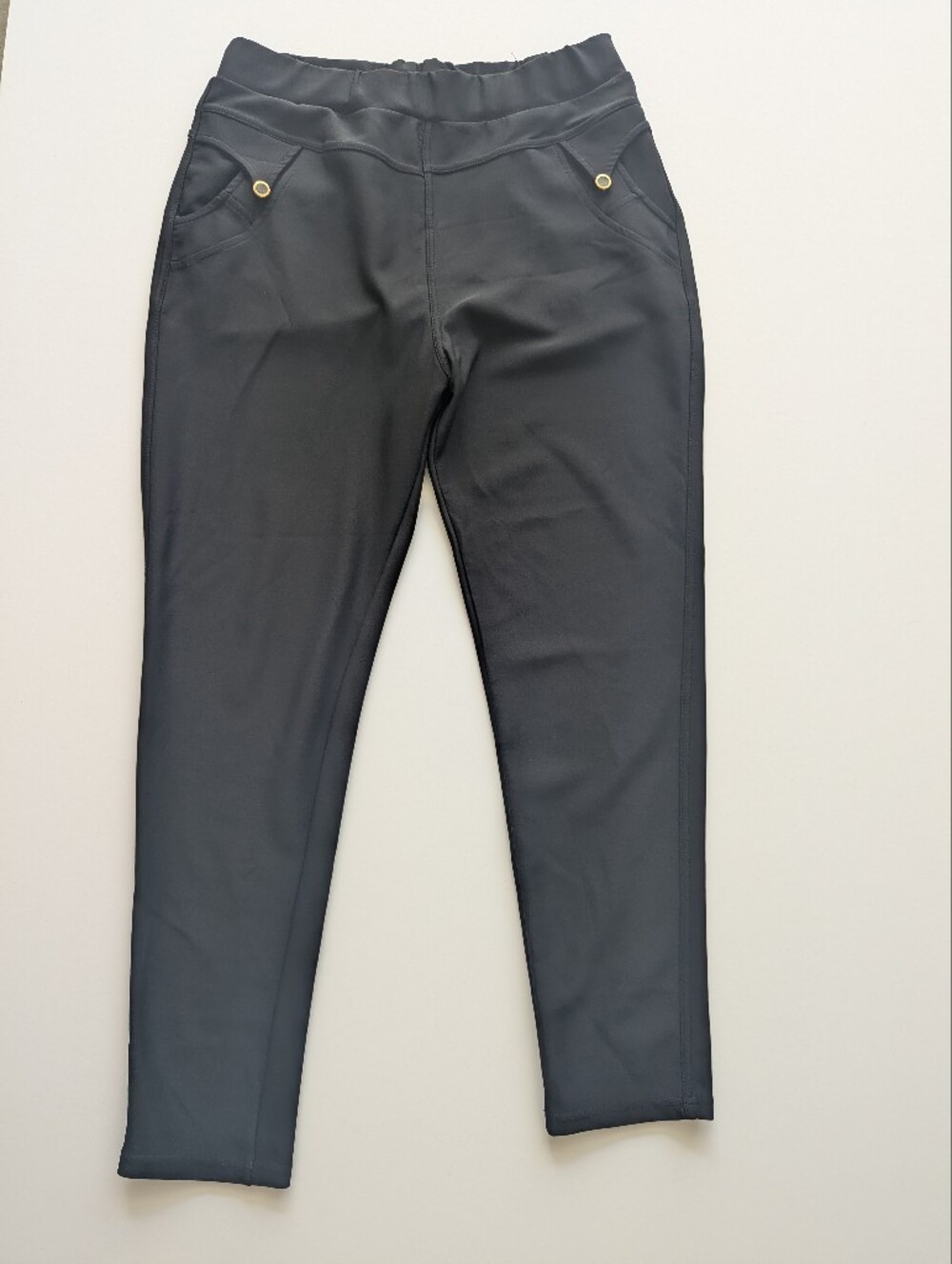 I BELIEVE Black Pull-On Straight Leg Comfort Trousers XL